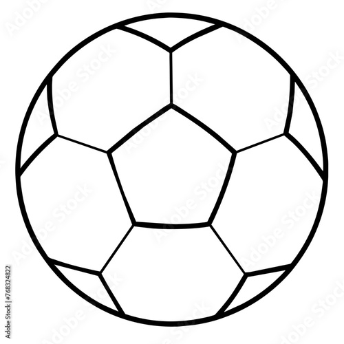 Soccer Ball Fine Line Illustration