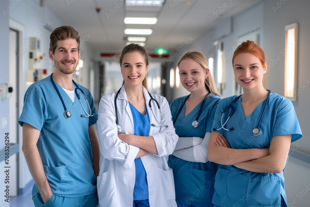 Photography of austrian team of professional workers in a hospital. Photography of austrian team of professional workers in a hospital.