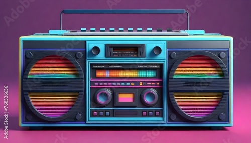 Retro radio cassette player photo