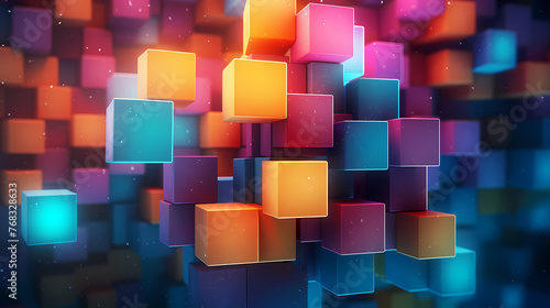 Color image of many cubes
