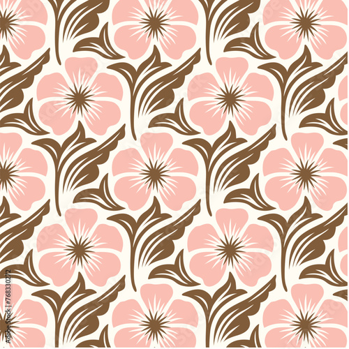 Geometrical Retro Florals Background Wallpaper