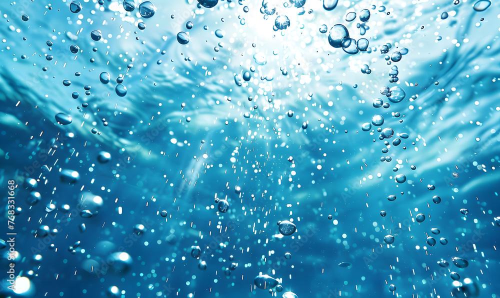 The water is blue and has bubbles in it,Generative AI The water is blue and has bubbles in it,Generative AI