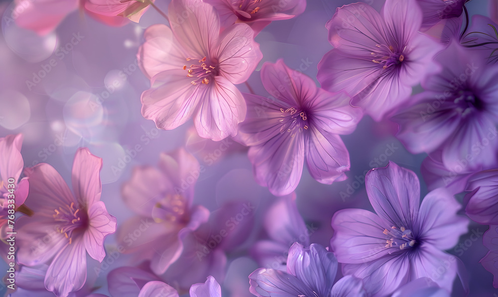 purple floral background, Generative AI 