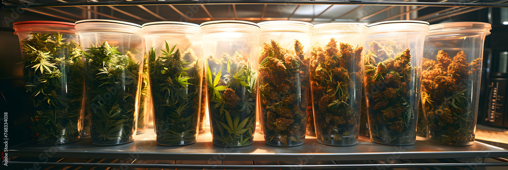 close up of a burning candle,
Cannabis drying and curing Marijuana buds in plant  - obrazy, fototapety, plakaty 