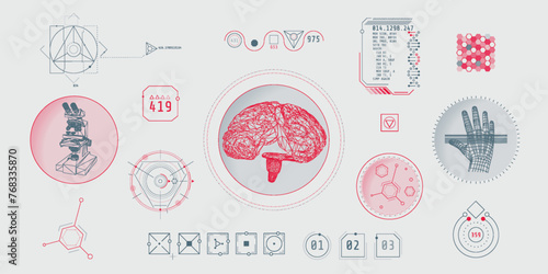 Design elements for infographic of data communication.