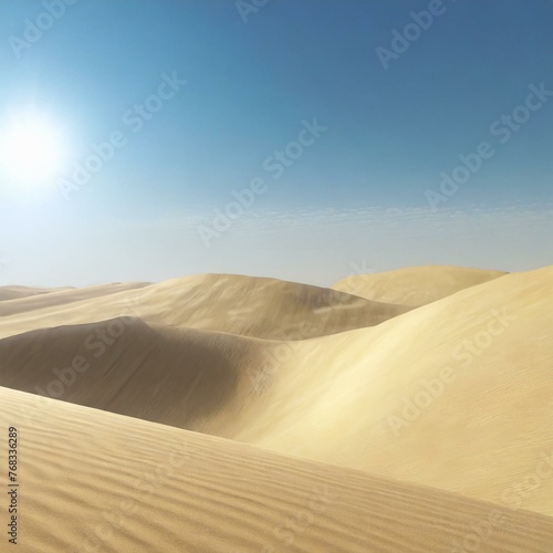 Desert Dunes  Sweeping sand dunes under a clear  sunny sky.