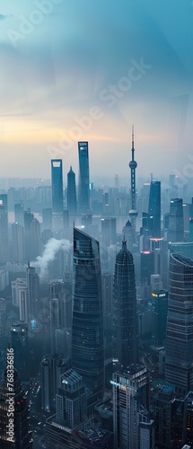 Urban skyline masked by PM 25, spotlighting urgent tech innovations and streamer awareness