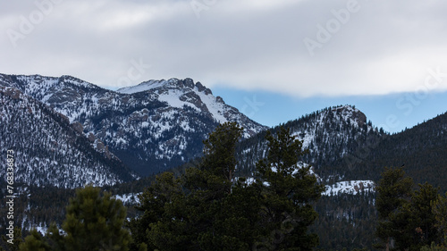 Mountains in Estes Park Colorado, Spring Snow, Mountain Peaks