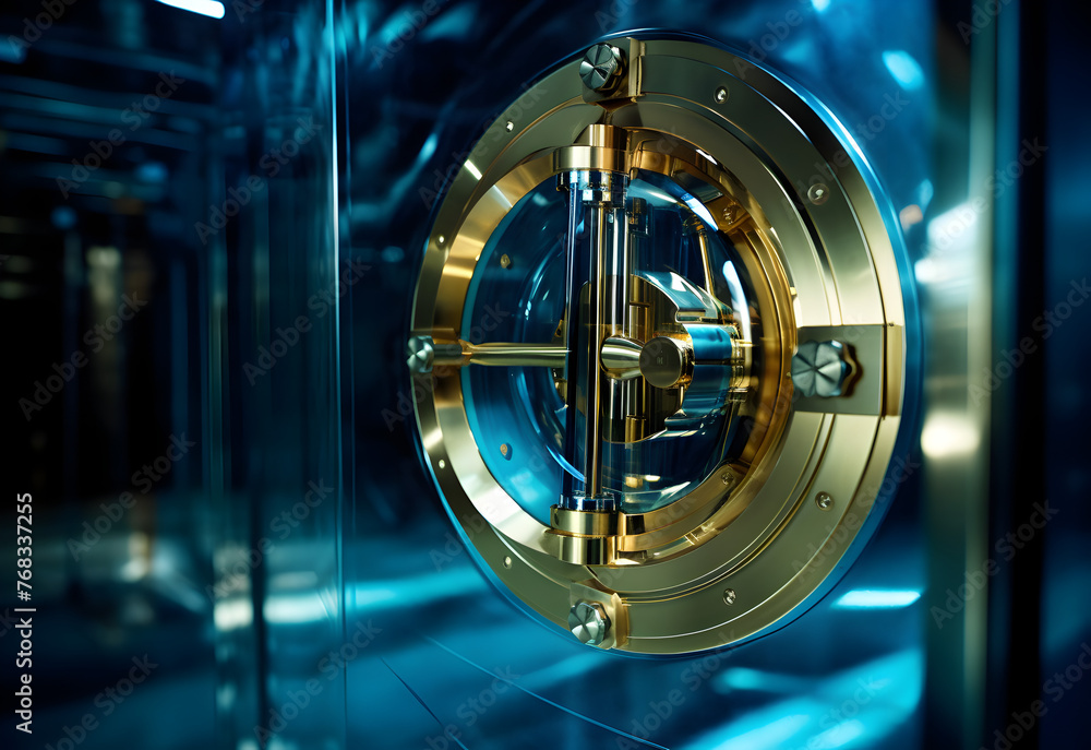 Close-up View of Gears and Cogs in Bank vault Machinery Symbolizing Teamwork and Collaboration Close-up View of Gears and Cogs in Bank vault Machinery Symbolizing Teamwork and Collaboration