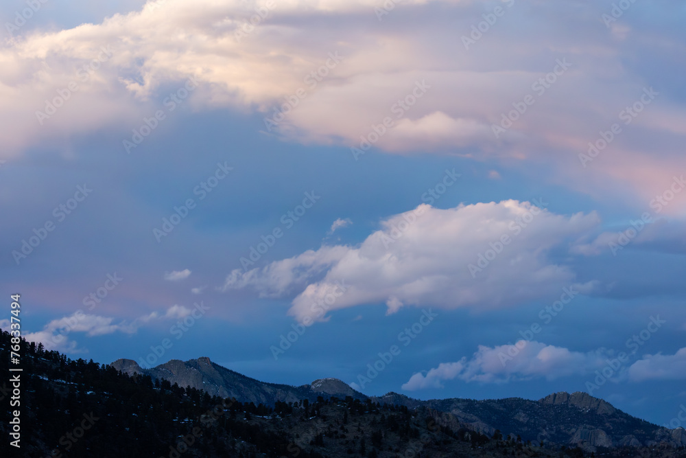 Mountain Range in Estes Park Colorado Spring Season Sunrise