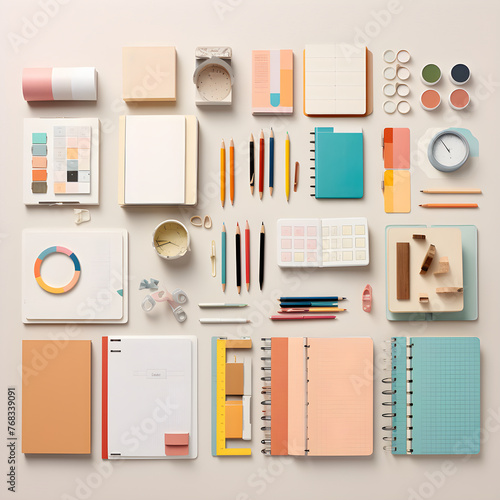 Essential DK Office Supplies Elegantly Displayed on a Neat Workspace