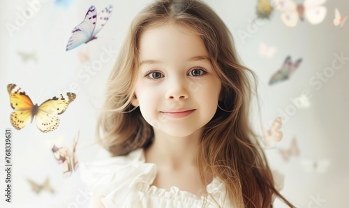 A little smiling cute girl ...