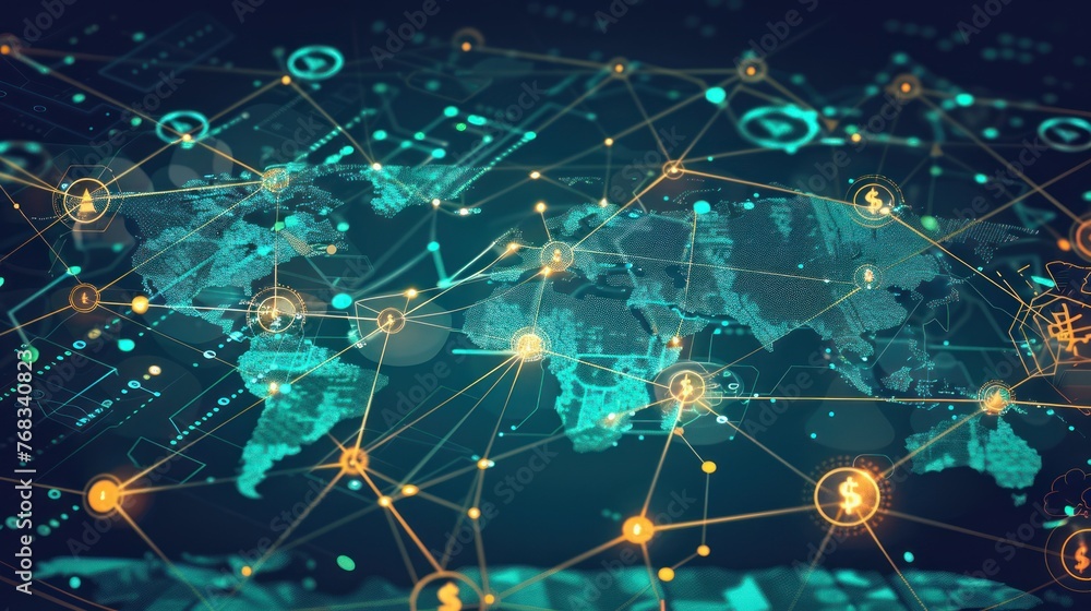 A vivid display of a global cryptocurrency network with Bitcoin icons, signifying the interconnected nature of digital currencies across the world. A vivid display of a global cryptocurrency network with Bitcoin icons, signifying the interconnected nature of digital currencies across the world.