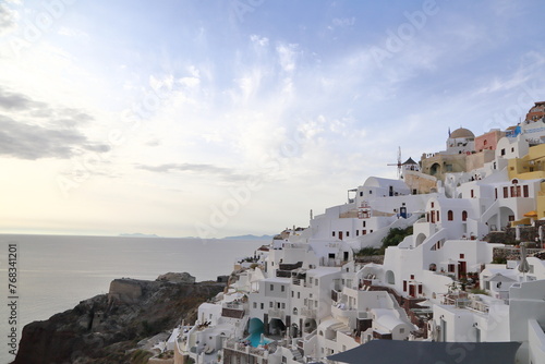 Scenery of Santorini island in summer