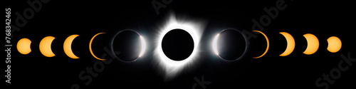 Total solar eclipse sequence with different size