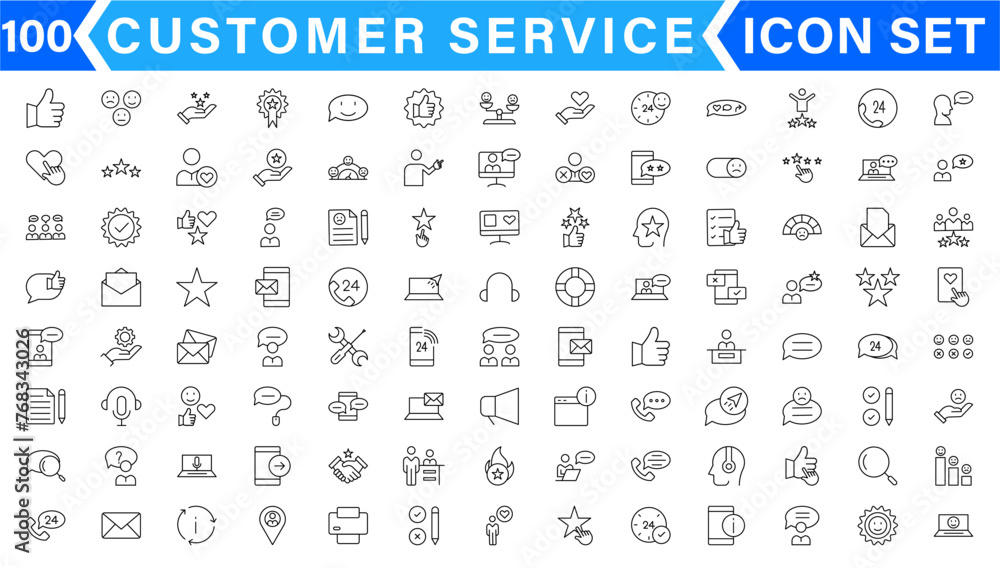 Customer Service and Support - Outline Icon Collection. Thin Line Set contains such Icons as Online Help, Helpdesk, Quick Response, Feedback and more. Simple web icons set Customer Service and Support - Outline Icon Collection. Thin Line Set contains such Icons as Online Help, Helpdesk, Quick Response, Feedback and more. Simple web icons set