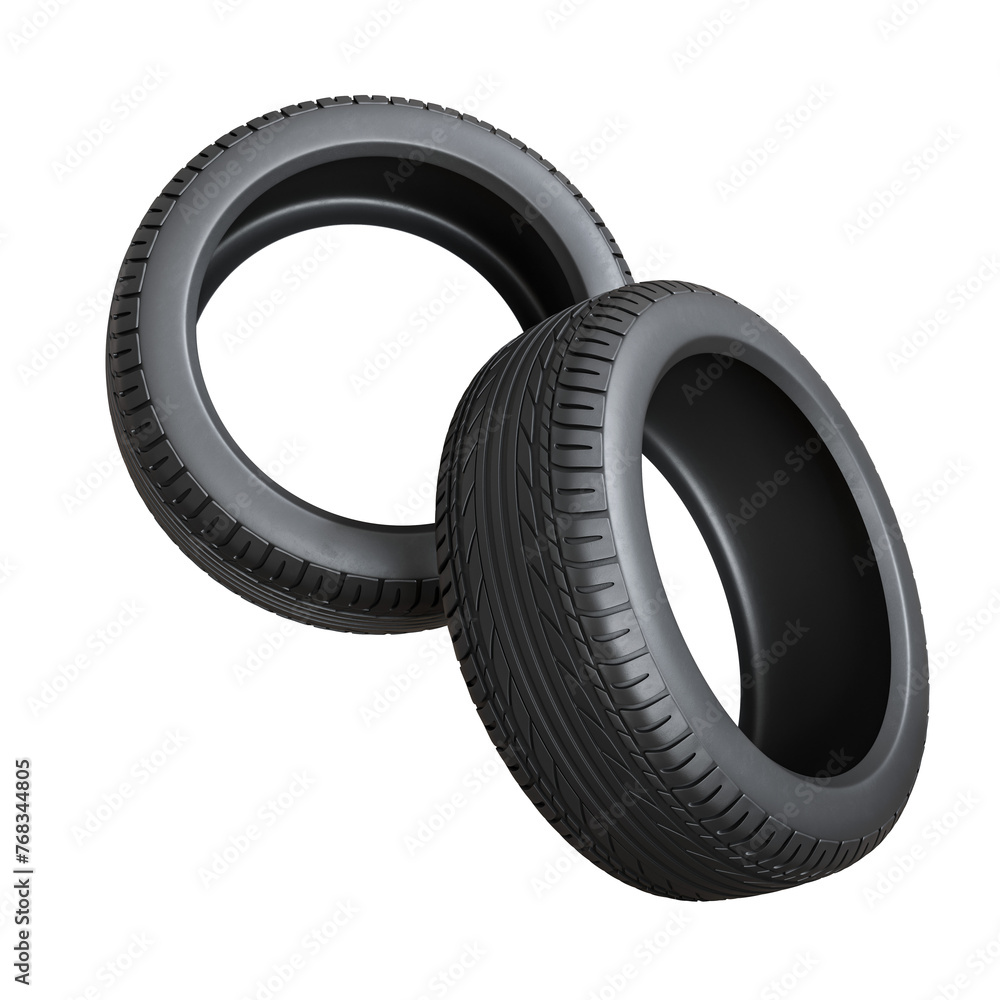Car Tire 3D Render on Transparent Background Car Tire 3D Render on Transparent Background