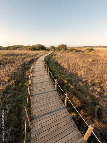 Wooden structure on the footbridges photo