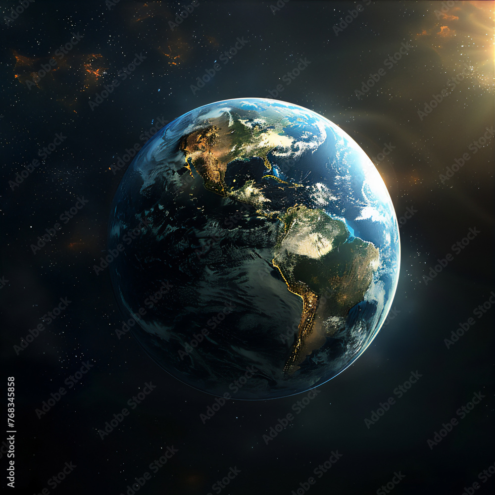 Obraz premium earth realistic illustration