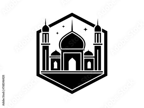 Minimalist vector of a mosque/masjid. Can be used for islamic prayer room symbol.