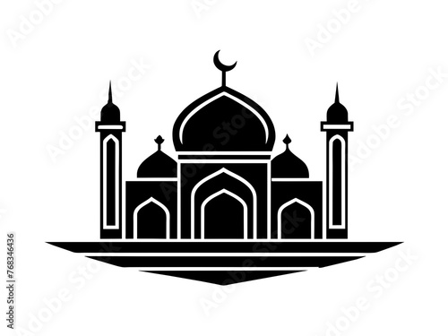 Minimalist vector of a mosque/masjid. Can be used for islamic prayer room symbol.