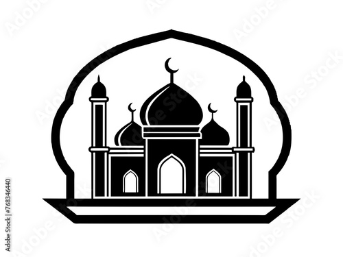 Minimalist vector of a mosque/masjid. Can be used for islamic prayer room symbol.