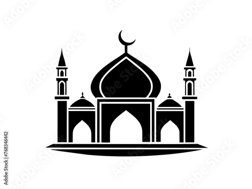 Minimalist vector of a mosque/masjid. Can be used for islamic prayer room symbol.