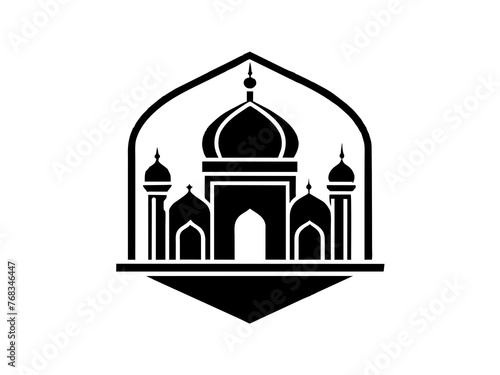 Minimalist vector of a mosque/masjid. Can be used for islamic prayer room symbol.