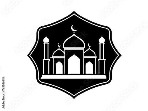 Minimalist vector of a mosque/masjid. Can be used for islamic prayer room symbol.
