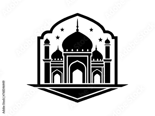 Minimalist vector of a mosque/masjid. Can be used for islamic prayer room symbol.