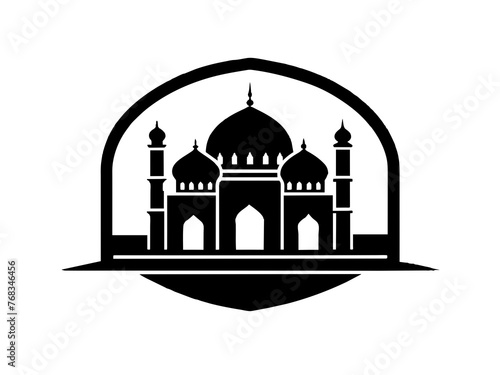 Minimalist vector of a mosque/masjid. Can be used for islamic prayer room symbol.