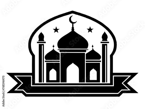 Minimalist vector of a mosque/masjid. Can be used for islamic prayer room symbol.