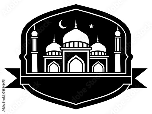 Minimalist vector of a mosque/masjid. Can be used for islamic prayer room symbol.