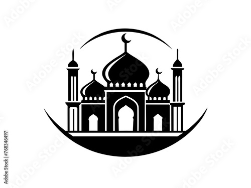 Minimalist vector of a mosque/masjid. Can be used for islamic prayer room symbol.
