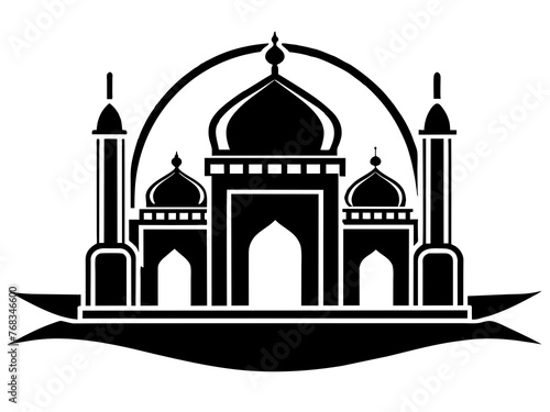 Minimalist vector of a mosque/masjid. Can be used for islamic prayer room symbol.