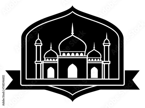 Minimalist vector of a mosque/masjid. Can be used for islamic prayer room symbol.