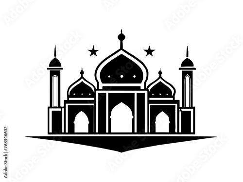 Minimalist vector of a mosque/masjid. Can be used for islamic prayer room symbol.