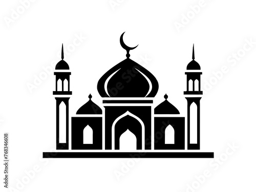 Minimalist vector of a mosque/masjid. Can be used for islamic prayer room symbol.