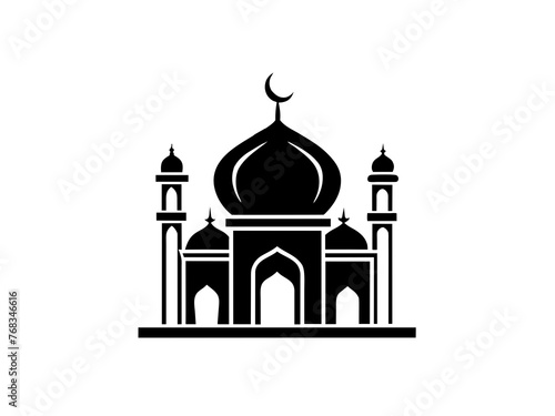 Minimalist vector of a mosque/masjid. Can be used for islamic prayer room symbol.