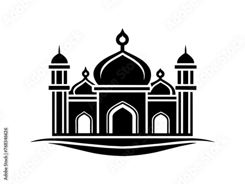 Minimalist vector of a mosque/masjid. Can be used for islamic prayer room symbol.