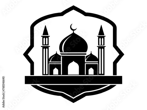 Minimalist vector of a mosque/masjid. Can be used for islamic prayer room symbol.