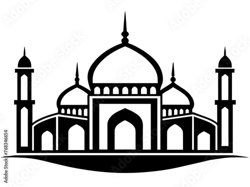 Minimalist vector of a mosque/masjid. Can be used for islamic prayer room symbol.