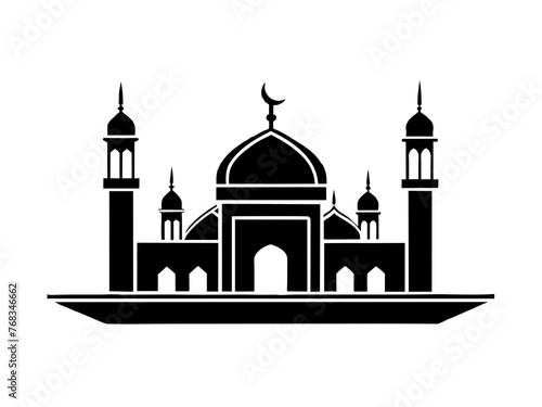 Minimalist vector of a mosque/masjid. Can be used for islamic prayer room symbol.