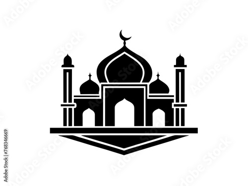 Minimalist vector of a mosque/masjid. Can be used for islamic prayer room symbol.