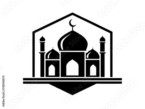 Minimalist vector of a mosque/masjid. Can be used for islamic prayer room symbol.