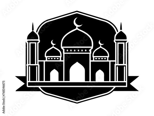 Minimalist vector of a mosque/masjid. Can be used for islamic prayer room symbol.