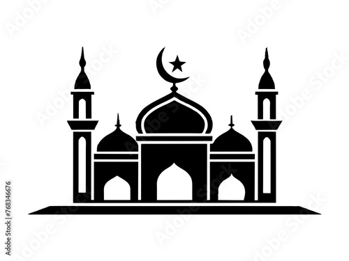 Minimalist vector of a mosque/masjid. Can be used for islamic prayer room symbol.
