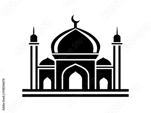 Minimalist vector of a mosque/masjid. Can be used for islamic prayer room symbol.