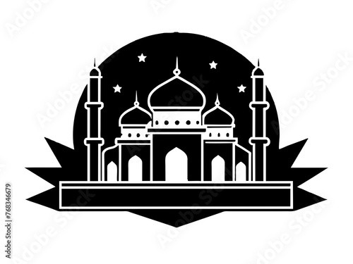 Minimalist vector of a mosque/masjid. Can be used for islamic prayer room symbol.