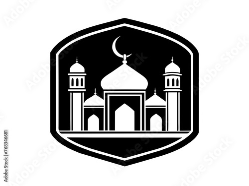 Minimalist vector of a mosque/masjid. Can be used for islamic prayer room symbol.